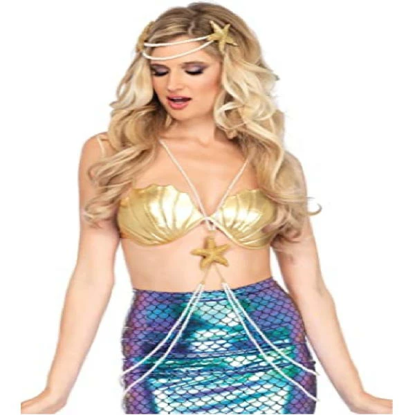 Adult Mermaid Shell Bra Top - Gold | Leg Avenue - Image 3