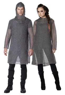 Metallic Knit Chainmail With Tunic And Cowl | Adult