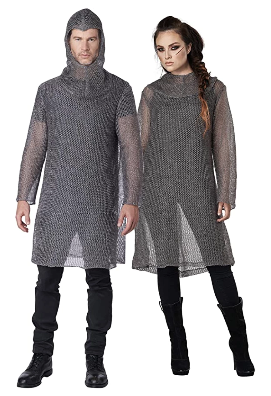 Metallic Knit Chainmail With Tunic And Cowl | Adult
