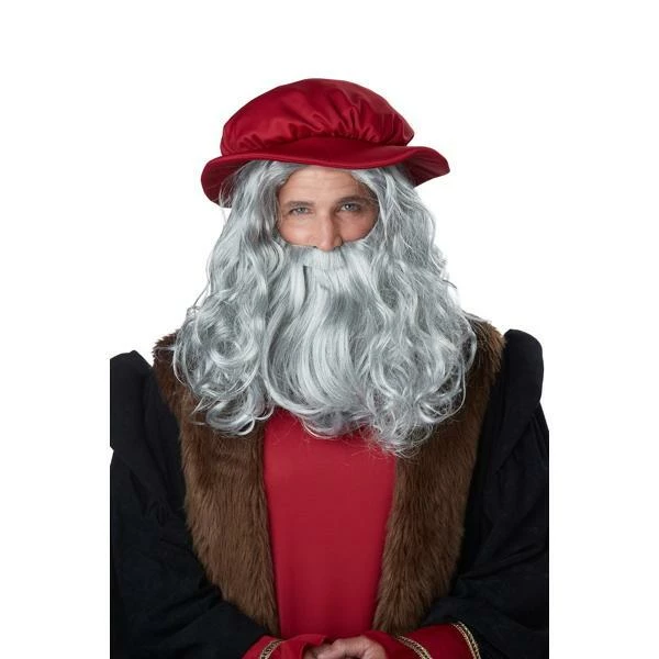 Renaissance Man Wig & Beard Gray | Facial Hair