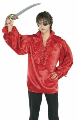Red Satin Pirate Shirt