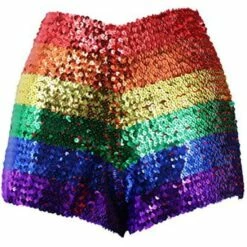 Sequin Stretchy Rainbow Shorts