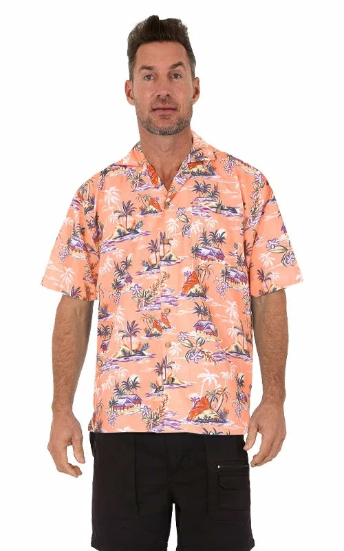 Coral Island Hut Luau Shirt | Summer