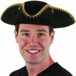Black Felt Tricorn Hat | Pirate