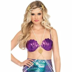 Adult Mermaid Shell Bra Top - Purple | Leg Avenue
