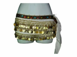 Jewel Coin Sash | White & Gold